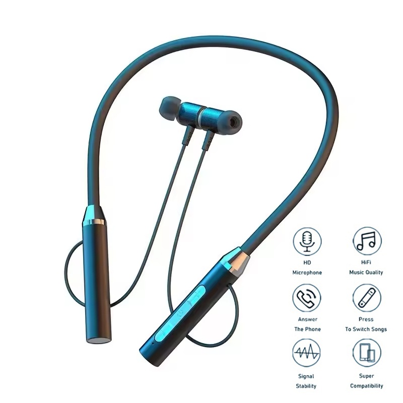 Magnetic Neckband Sports Earphones - 무선 블루투스 이어폰 넥밴드 헤드폰 게임용