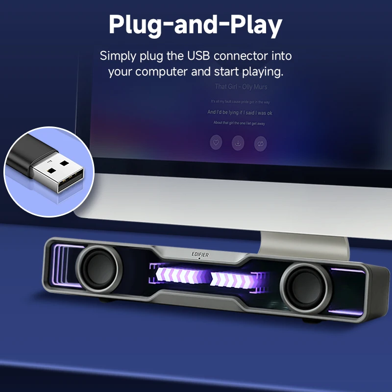 Rgb Computer Soundbar For Pc - 에디파이어 QS30 컴퓨터 스피커, 미니 사운드바,