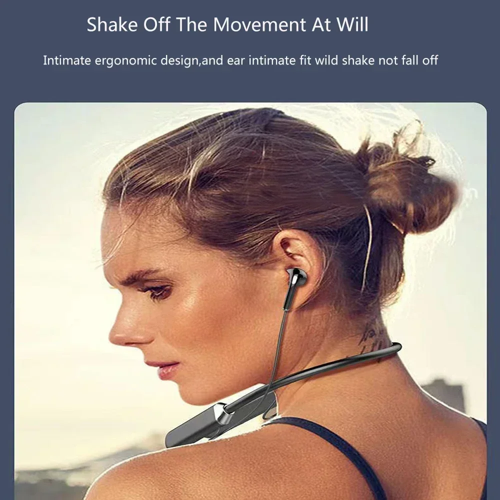 Magnetic Neckband Sports Earphones - 무선 헤드폰 블루투스 5.0 넥밴드 이어폰