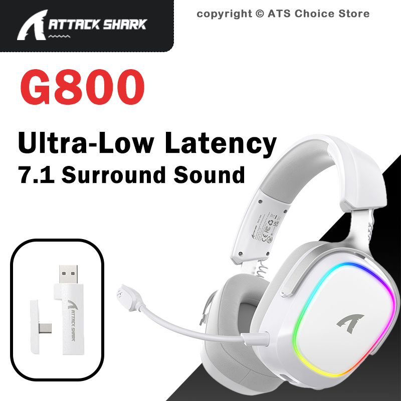 Gaming Headset With Mic Rgb - ATTACK SHARK G800 무선 게이밍 헤드셋