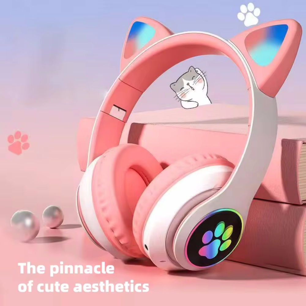 Cat Ear Bluetooth Headset Led - 어린이 소녀들을 위한 귀여운 고양이 귀