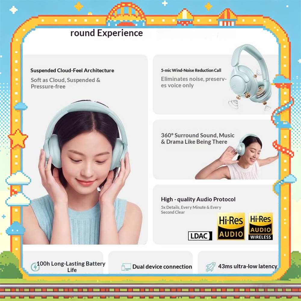 Anc Wireless Over Ear Headphones - QCY H6 Neo 무선 헤드폰, 블루투스