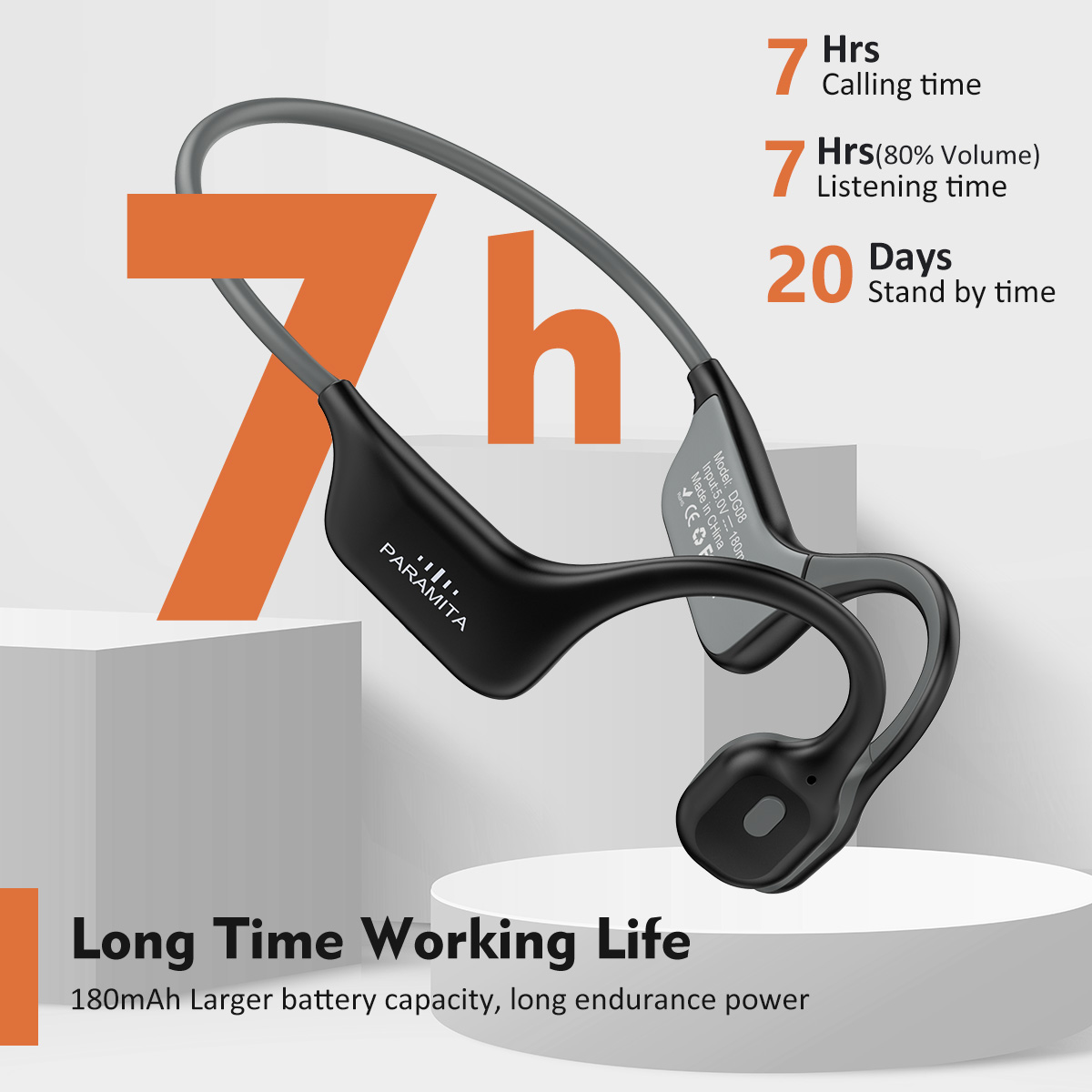 Bone Conduction Running Headphones - 2024 클래식 DG08 골전도 헤드폰 무선