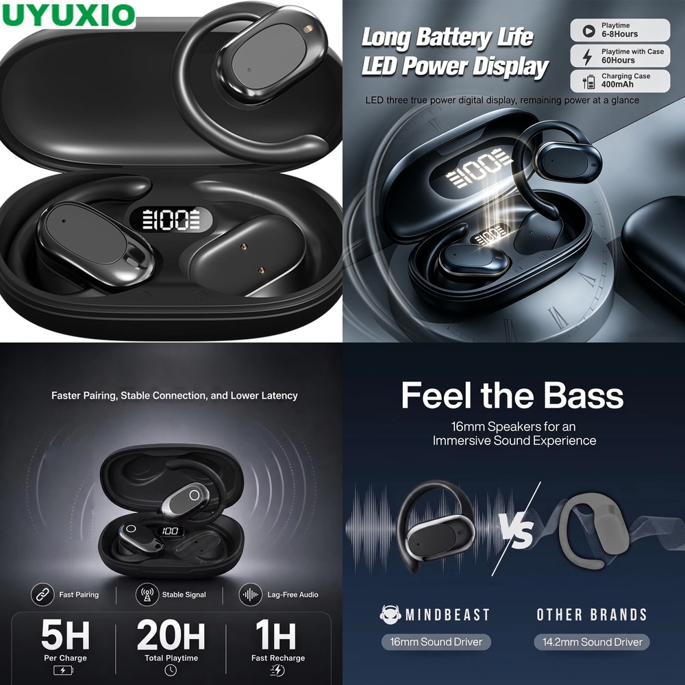 Bone Conduction Running Headphones - 오픈 이어 이어폰 및 무선 헤드셋,