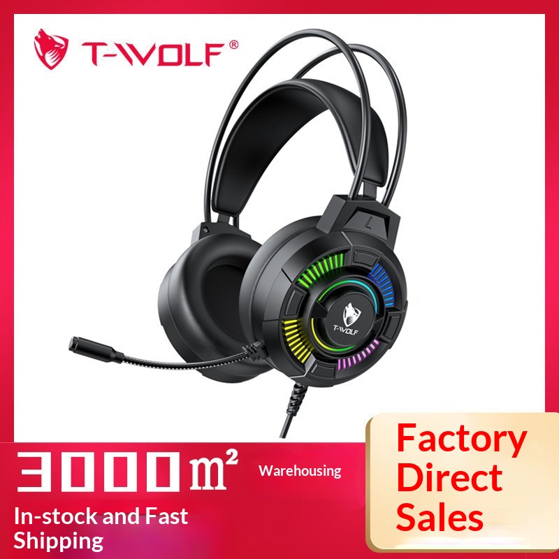 Gaming Headset With Mic Rgb - T-Wolf H140 게이밍 헤드셋 유선 Rgb