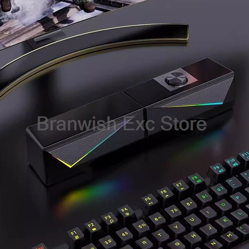 2x2.5W 컴퓨터 스피커 RGB 라이트 게임 사운드바 - Rgb Computer Soundbar For Pc 리뷰 및 가격