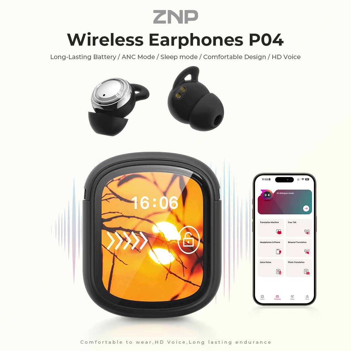 ZNP P04 수면 보조 이어버드 액티브 노이즈 캔슬링 - Headphones 리뷰 및 가격