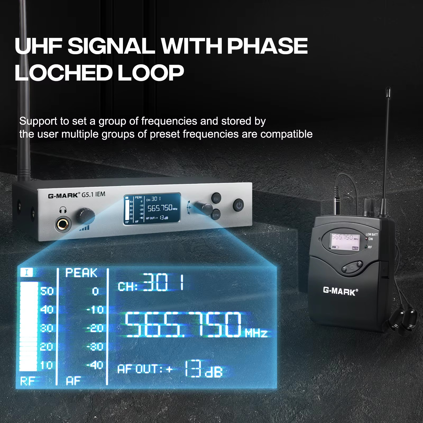 G-MARK UHF 무선 인이어 모니터 시스템, 무대  - In Ear Monitors For Singers 리뷰 및 가격