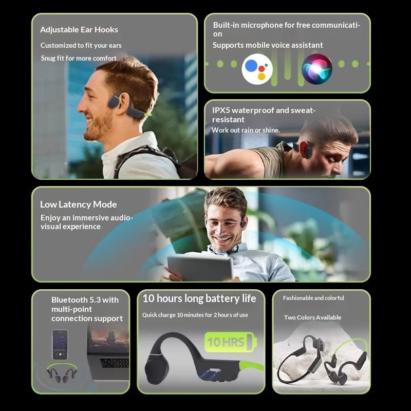 창의적인 방수 골전도 이어폰, 저지연 무선 스포츠 블루 - Bone Conduction Running Headphones 리뷰 및 가격