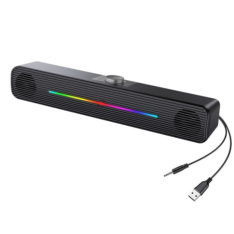 E-1407 도매 RGB 조명 무선 스피커 AUX 지원 - Rgb Computer Soundbar For Pc 리뷰 및 가격