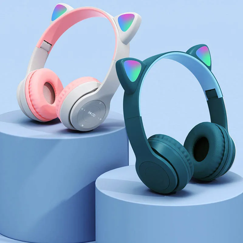 귀여운 고양이 귀 블루투스 호환 헤드셋 LED 무선 헤 - Cat Ear Bluetooth Headset Led 리뷰 및 가격