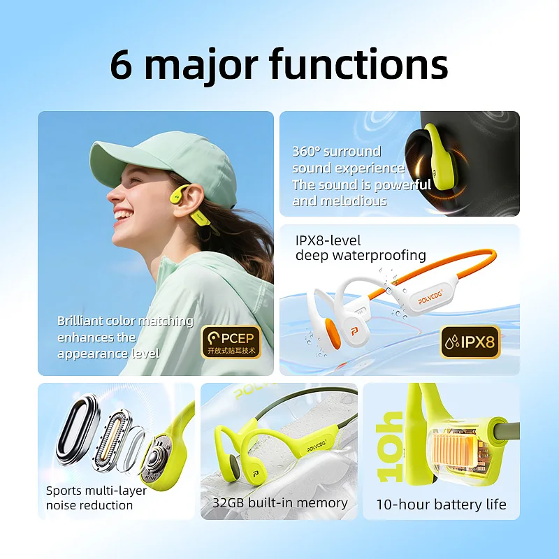 POLVCDG X9 골전도 이어폰 32G IPX8 방수 - Bone Conduction Running Headphones 리뷰 및 가격