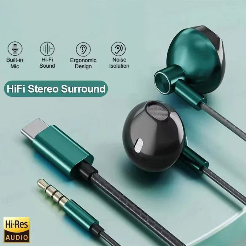 타입 C 3.5mm 하이파이 스테레오 유선 이어폰 중저 - Type C Wired Earphones With Mic 리뷰 및 가격