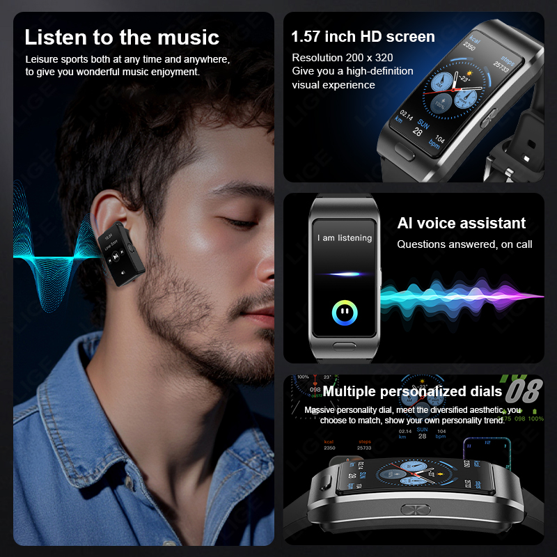 LIGE 새로운 스마트 워치 이어버드 TWS 2 in  - Tws Earbuds Bluetooth 5.3 리뷰 및 가격