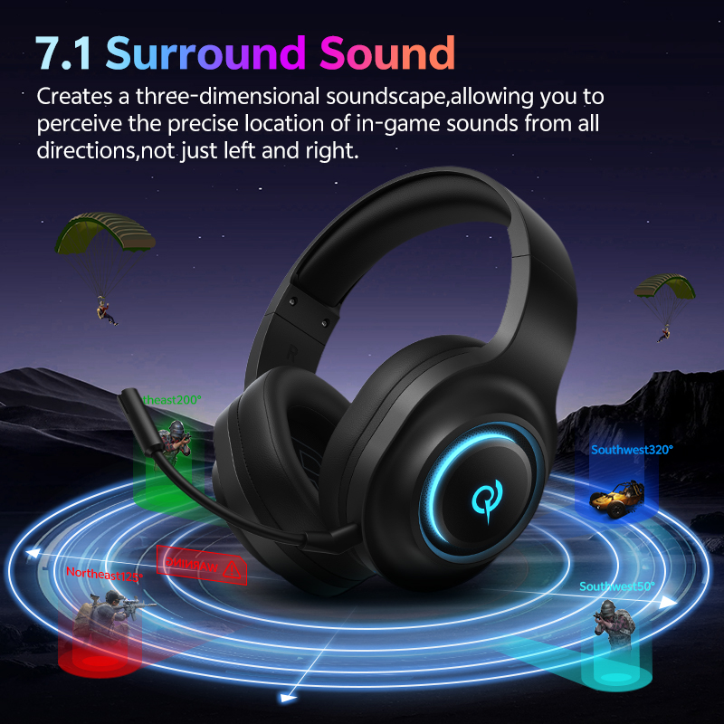 QCY Heroad V200 게이밍 헤드셋 (마이크 내 - Anc Wireless Over Ear Headphones 리뷰 및 가격