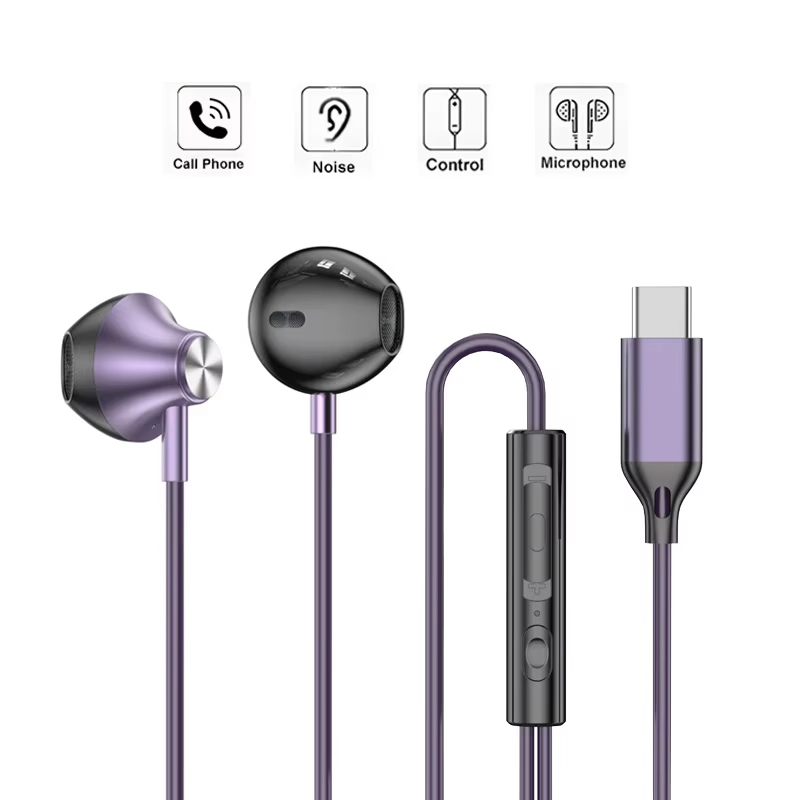 인이어 유선 헤드폰 HiFi 음악 이어버드 핸즈프리 이 - Type C Wired Earphones With Mic 리뷰 및 가격