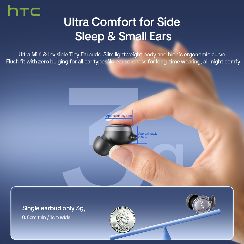 HTC NE96 TWS 무선 이어버드 ENC 노이즈 캔 - Sleep Mask Headphones Bluetooth 리뷰 및 가격