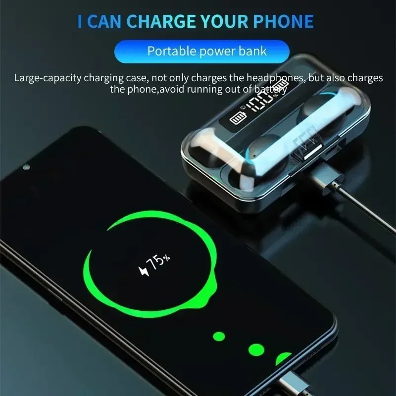 새로운 F9 블루투스 헤드폰 9D 스테레오 하이 베이스 - Tws Earbuds Bluetooth 5.3 리뷰 및 가격